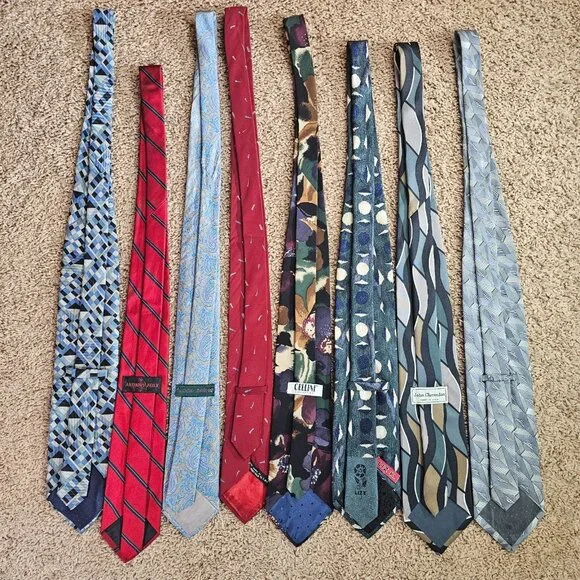Lot of 8 Men 100% Silk Neckties Mixed Patterns Anthony Foxx Cellini Liz K + more - Picture 2 of 9